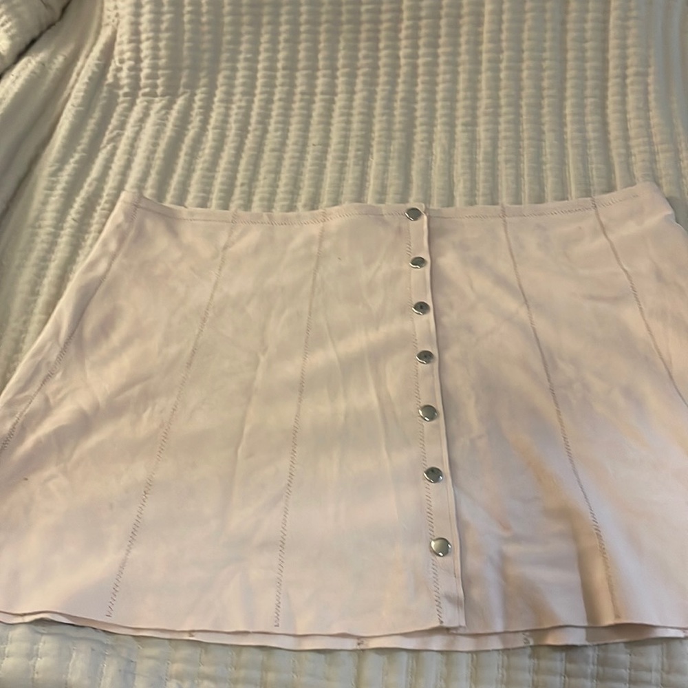 Pale Pink Soft Suede Flared Skirt Size 3X